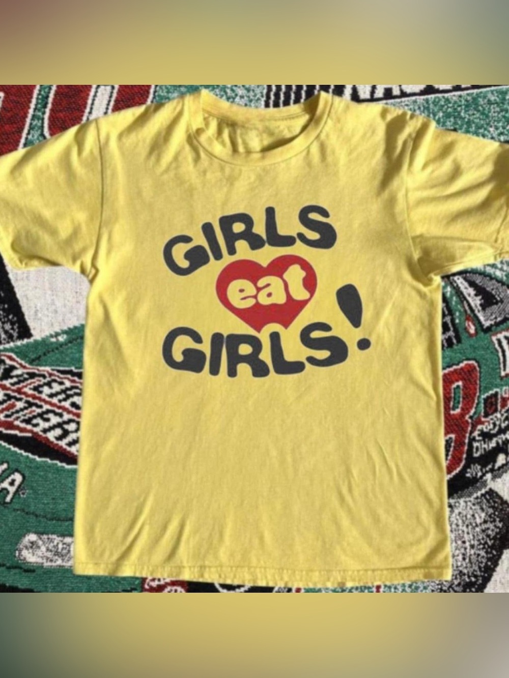 Girl eat girls slogan yellow t shirt
